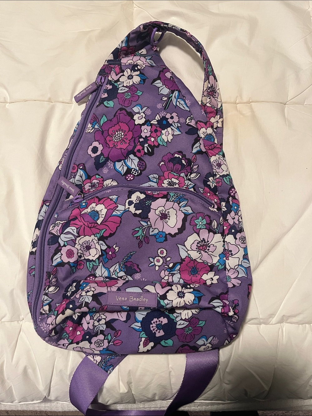 Vera Bradley Lavender Floral Sling Backpack